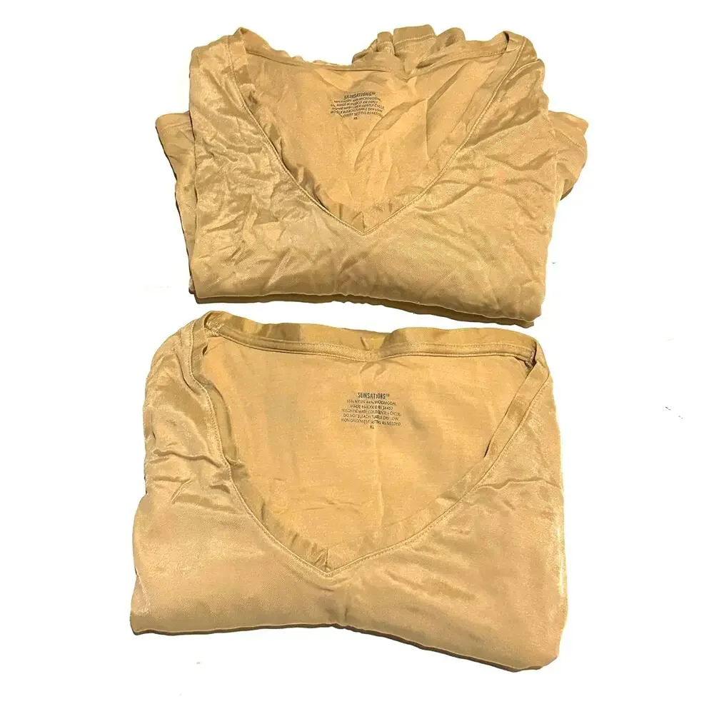 Skinsations Bundle Nude Silky Layering Slimming Tops Bundle of 2 Women's XL